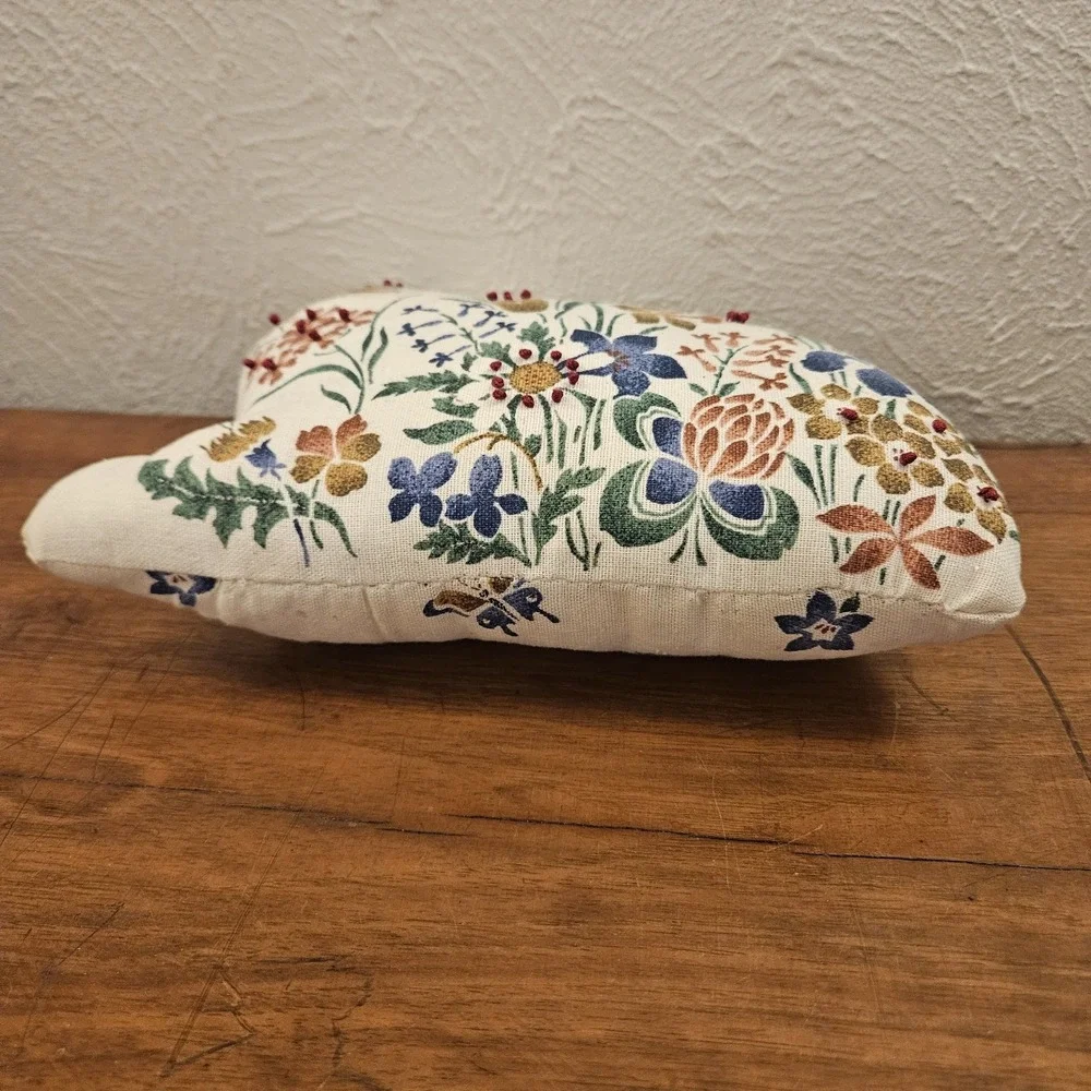 Vintage Plush Stuffed Bunny Fabric Decorative Cloth Folk Art Rabbit Pillow